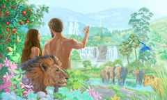 Aadam ja Eeva Eedenin paratiisissa