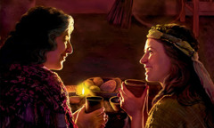 Ru-tơ và Na-ô-mi cùng nhau dùng bữa