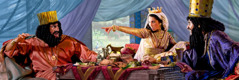 At her second banquet, Esther tells all to King Ahasuerus and bravely points to Haman