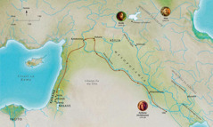 Mapa ya Mbimbiliya ya lekesa vihela vi va yoyele vamala va lutsilielo, Avele, Noa, Avilama (Avilahama)