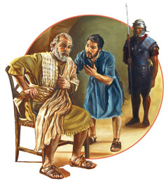 The imprisoned apostle Paul hearing news from his nephew