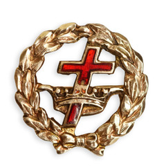 Cross-and-crown pin