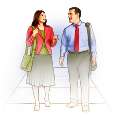 Ein Ehepaar geht zusammen in den Predigtdienst