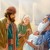 Simeão segura o bebê Jesus enquanto José, Maria e a profetisa Ana olham para ele