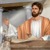 Ježíš stojí v synagoze a čte ze svitku Izajáše