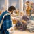 Jesus spricht am Wasserbecken Bethzatha mit einem kranken Mann