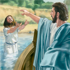 Jezus mówi człowiekowi, który wcześniej był opętany przez demony, żeby poszedł do domu i opowiedział krewnym, jak został uleczony