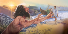 Mężczyzna opętany przez demony rusza w kierunku Jezusa