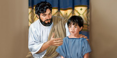 Jesus and a young child