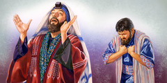 Un fariseo y un cobrador de impuestos oran a Dios