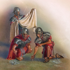 Les soldats tirent au sort pour savoir qui recevra la tunique de Jésus