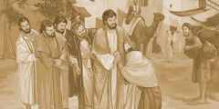 Jesus behandelt einen kranken Mann mitfühlend