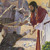 Juan el Bautista sacando a Jesús del agua después de su bautismo