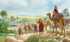 ابراهيم وعائلته في طريقهم الى منطقة كنعان
