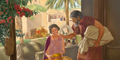 Abraham and Sarah pack their things to leave Ur