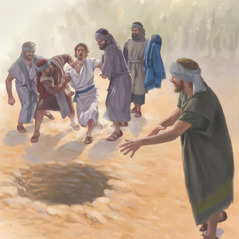 اخوة يوسف يرمونه في حفرة