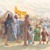 Az izraeliták az aranyborjú körül táncolnak és énekelnek