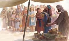 Израилтяните носят дарове за построяването на светия шатър