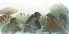 رجال اسرائيليون يتجسسون ارض كنعان