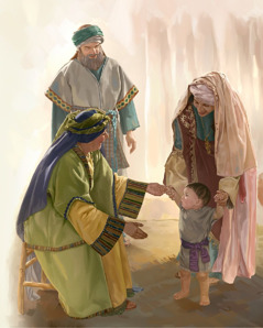 Noemi com Boaz, Rute e Obede