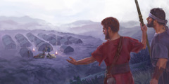 David crie vers le camp de Saül