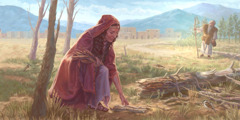 ايليا ينادي ارملة تجمع حطبا