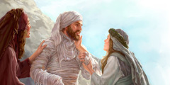 لعازر بعد قيامته مع اختيه مريم ومرثا
