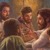 Jezus vpelje Gospodovo večerjo, ko je skupaj s svojimi apostoli.