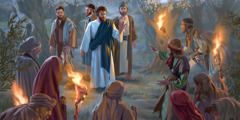 Judas trahit Jésus dans le jardin de Gethsémani