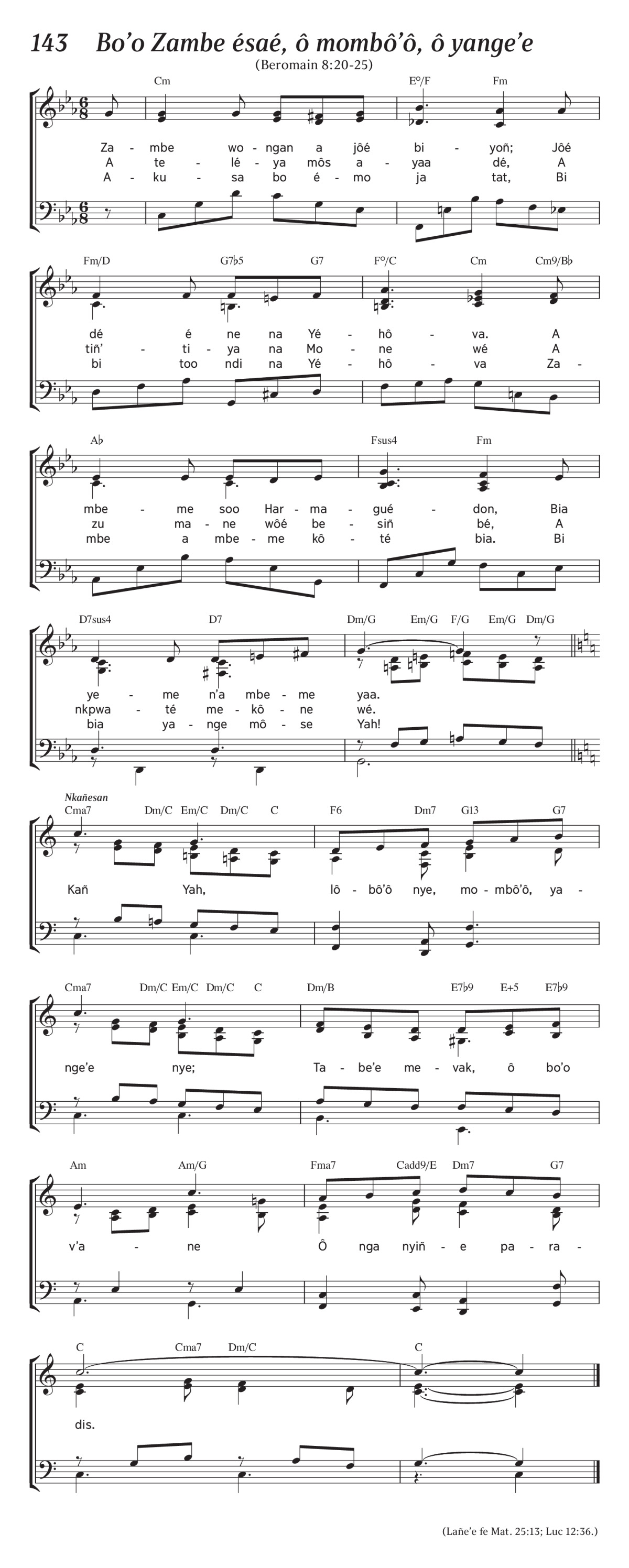 Jia 143 Bo O Zambe Esae O Mombo O O Yange E Jia Su Kristen