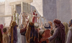 Ezra en andere mannen onderwijzen het volk Jehovah’s wetten