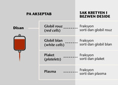 Disan, son kat konponan prensipal e bann fraksyon disan