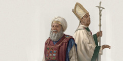 Een Israëlitische hogepriester en een rooms-katholieke paus