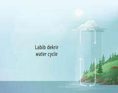 Labib dekrir water cycle. Bann fles montre bann diferan letap water cycle lor later ek dan latmosfer.