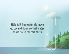 Bible talk how water de move go up and down so that water no de finish for this earth. The arrow de show how the water de move from earth go sky and come back.