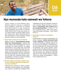 Ira mufwanye mavidiyo othene na vyovuruwana vyothene va YOFUNJEDA 08, irani skani va kodiko ili vathila venango fwanyani buku loonga ira Ingumi yokalao dhowa nodhowa! va jw.org.