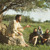 Jesús ensenyant a un grup d’homes i dones que estan asseguts en un camp.