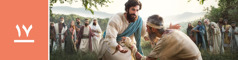 درس ۱۷.‏ عیسی یک مردِ مریض را لمس کرده و با یک معجزه شفا می‌دهد.‏