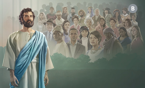 B. Collage: 1. Jesucrist. 2. Persones de diferents edats, races, cultures i antecedents.