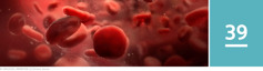 Leçon 39. Vue agrandie de globules rouges circulant dans le sang.