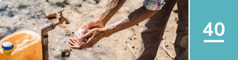 Lesson 40. A man washes his hands with soap and water.