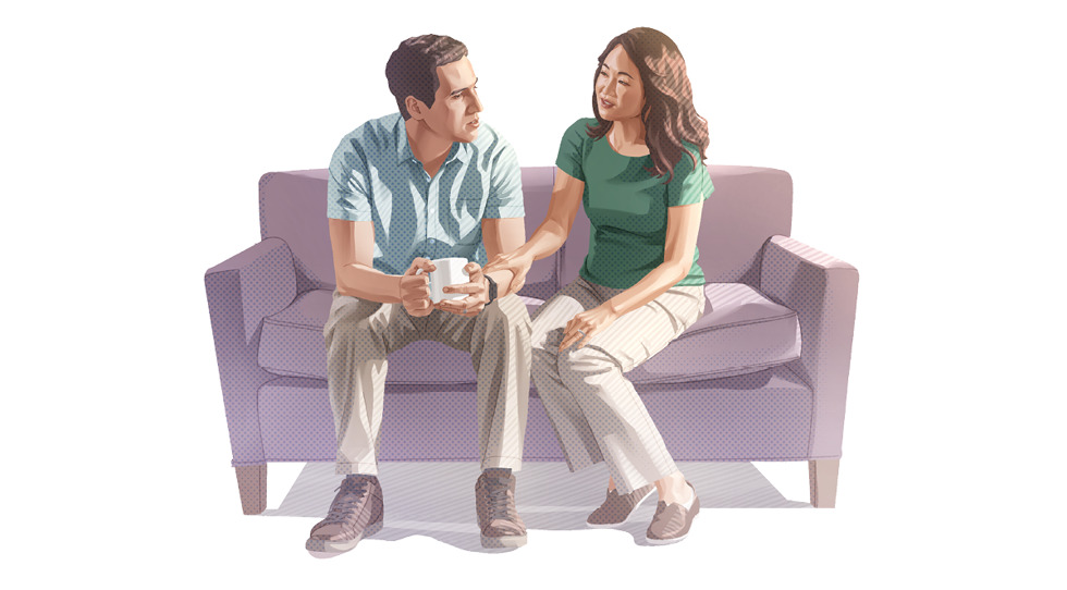 Ένα αντρόγυνο συζητούν κάποιο πρόβλημα.