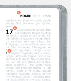 «А», «Ӑ» тата «Б» саспаллисем Библире кирлӗ сӑвӑ йӗркине мӗнле тупмаллине кӑтартса параҫҫӗ.