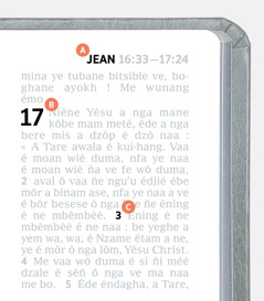 Metoan me bele A, B, ye C ma lere éfus ya Bible.