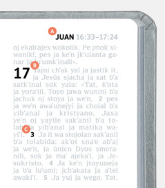 Ja senyaʼik bʼa wa xchiktes ja jastal chapubʼal ja A, B sok C bʼa jun slam ja Biblia.