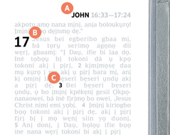 Bible akpakpa bọọ akị A, B, má C mọ tịbịtịẹmọ wẹrị emi leleiama.