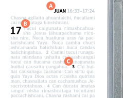 Bibliamanda textoguna partibi A, B y C imasa ashcata ricuchin.