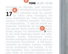 Tubimfuanyi tudi tuleja malu adi mu dileta dia A, dia B, ne dia C mu dibeji kampanda dia Bible.