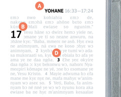 Ahyɛnzodeɛ bɔ okyire A, B, ɔne D wɔ Bible ne krataabue bie ɔ.