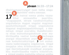 baibilin oru pakkatthilulla A, B, matrum C amsangalai kaattum lēbilgal.